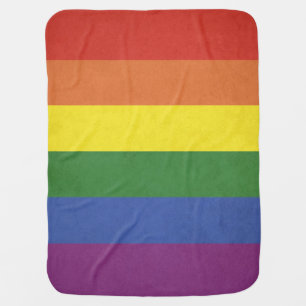 Rainbow stripes stroller blanket