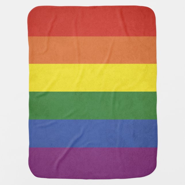 Rainbow stripes stroller blanket (Front)