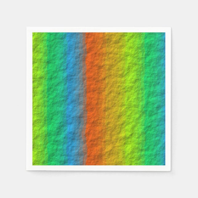 RAINBOW STRIPES TEXTURE PAPER NAPKINS (Front)
