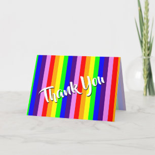 Rainbow Stripes Thank You with all my Heart Card