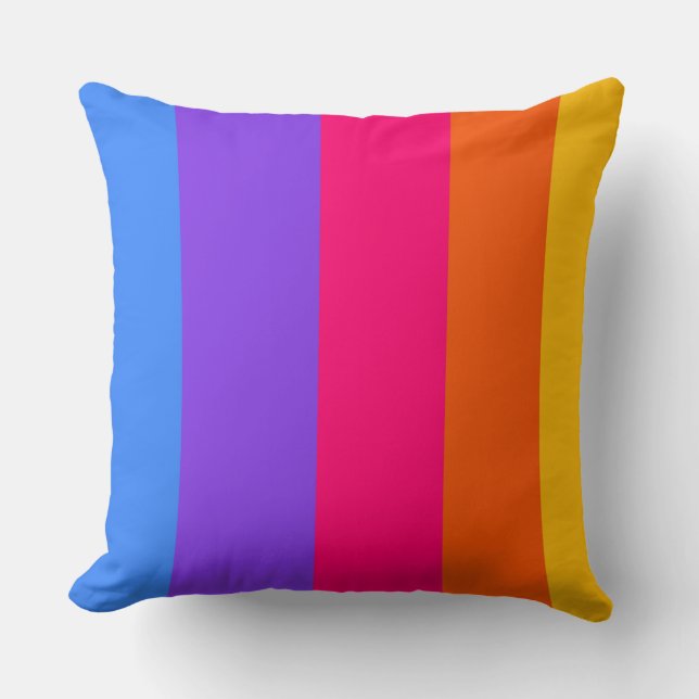 Rainbow Stripes Throw Pillow (Front)