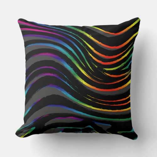 Rainbow Stripes Throw Pillow