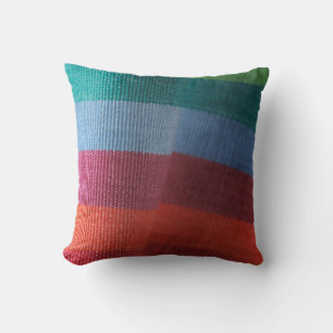 Rainbow stripes throw pillow
