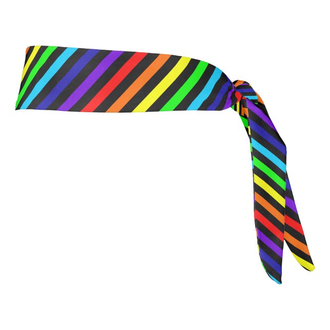 Rainbow Stripes Tie Headband (Rotate 90)
