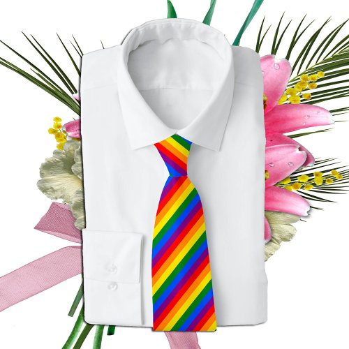 Rainbow Stripes Tie  Pride Rainbow Flag  LGBT