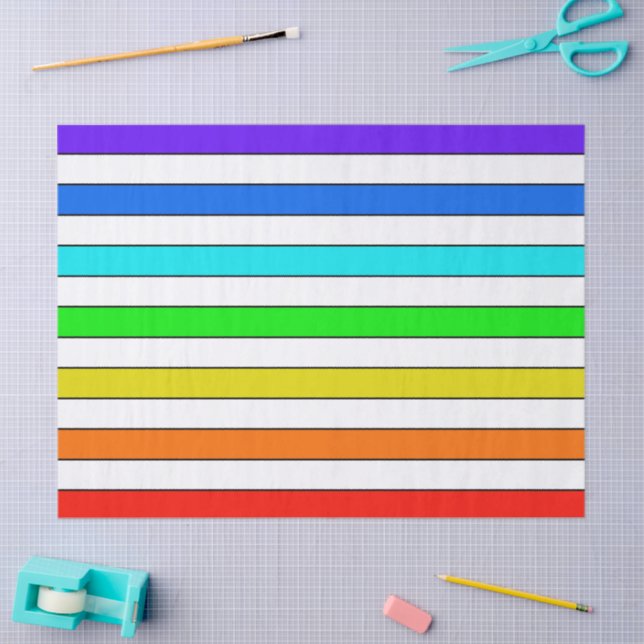 Rainbow Stripes Tissue Paper (Craft)