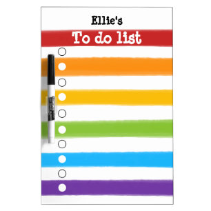 Rainbow Stripes To-Do List Dry Erase Board