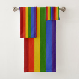 Rainbow Stripes Vertical Bath Towel Set