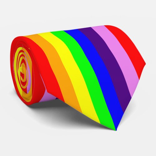 Rainbow Stripes Vertical Classic Bright Colorful Neck Tie