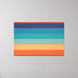 Rainbow Stripes Vintage Colors Old Style Colorful Canvas Print