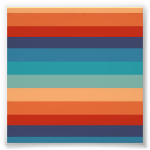 Rainbow Stripes Vintage Colors Old Style Colorful Photo Print