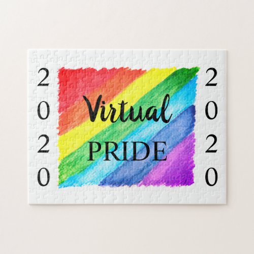 Rainbow Stripes Virtual Gay Pride Month 2020 Jigsaw Puzzle