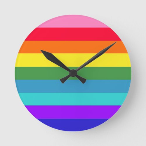 Rainbow Stripes Wall Clock