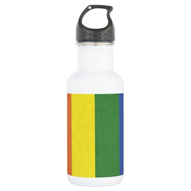 Rainbow stripes water bottle (Front)