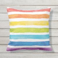 Rainbow Stripes Watercolor Bright Colorful