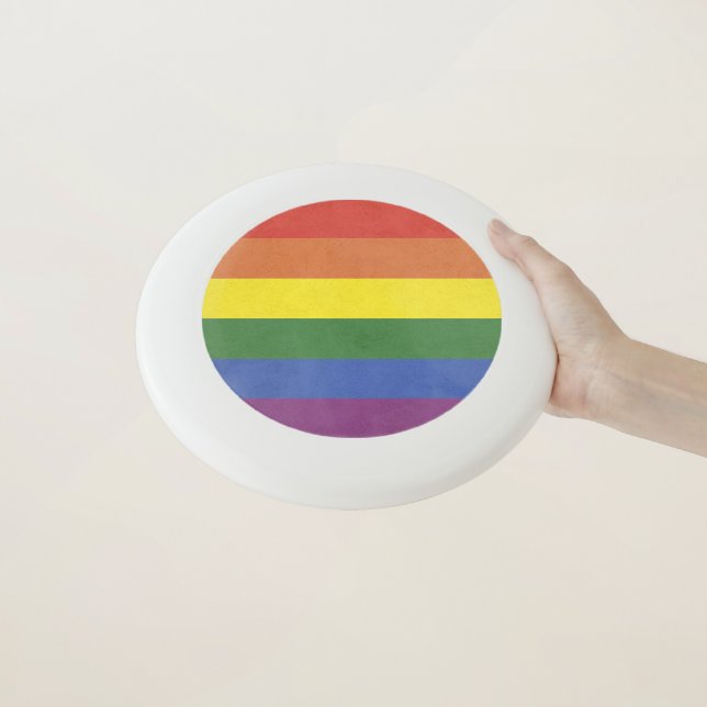 Rainbow stripes Wham-O frisbee (In Hand)