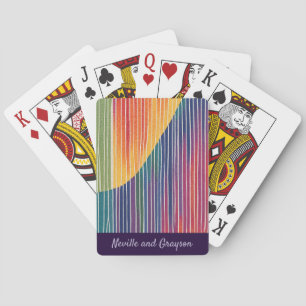 Rainbow Stripes with Wave Poker Cards