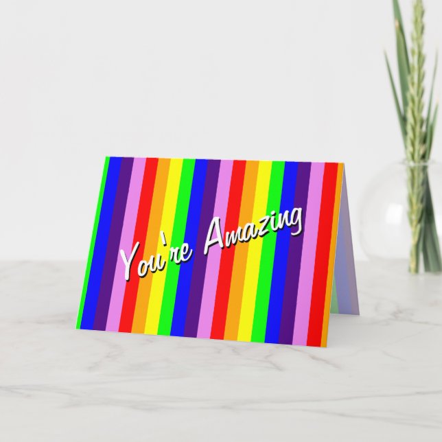 Rainbow Stripes You re Amazing Thank You So Much Card (Front)