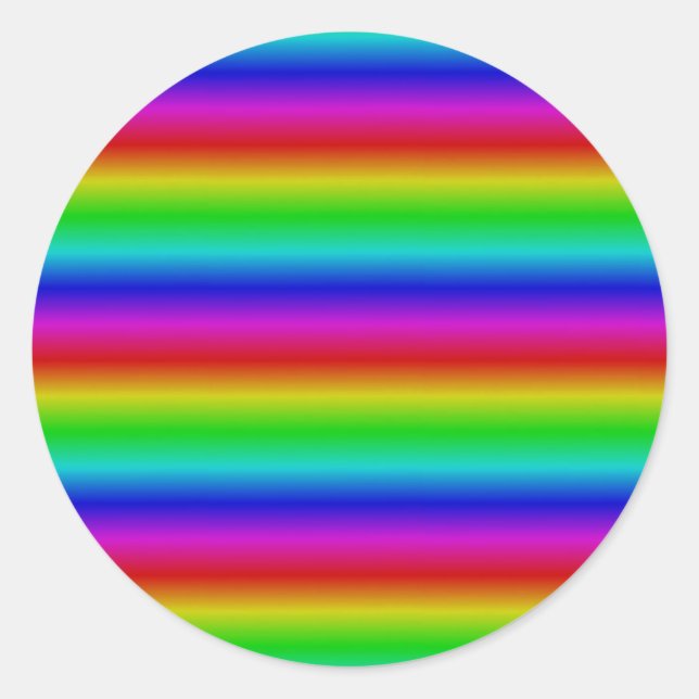 Rainbow Strips - Pattern Classic Round Sticker (Front)
