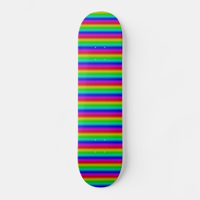 Rainbow Strips - Pattern Skateboard (Front)