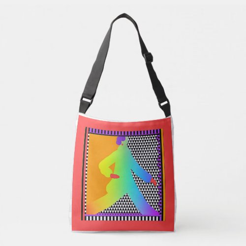 Rainbow Strolling Lady  Crossbody Bag