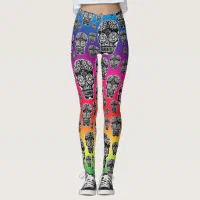 Rainbow Sugar Skull Leggings