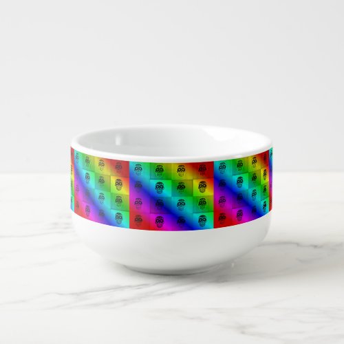 Rainbow Sugar Skull Soup Bowl