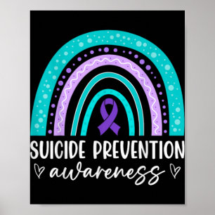Rainbow Suicide Prevention Awareness Teal Amp Pu Poster