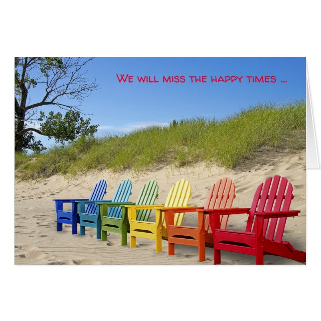 Rainbow Summer Beach Chairs Cards (Front Horizontal)