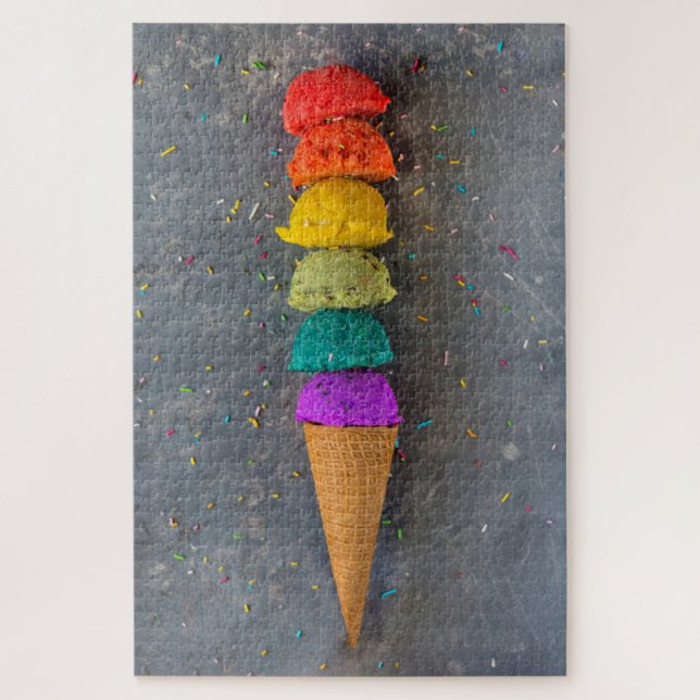 Rainbow Summer Ice Cream Treat Jigsaw Puzzle (Vertical)