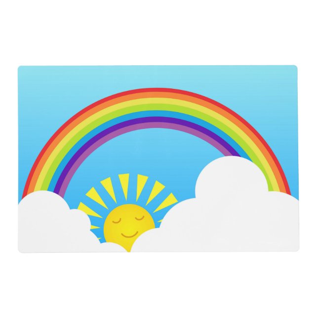 Rainbow sun and clouds placemat (Front)