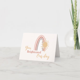 Rainbow Sun Boho Thank You Card