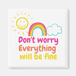 rainbow, sun, cloud Glass Cup Magnet