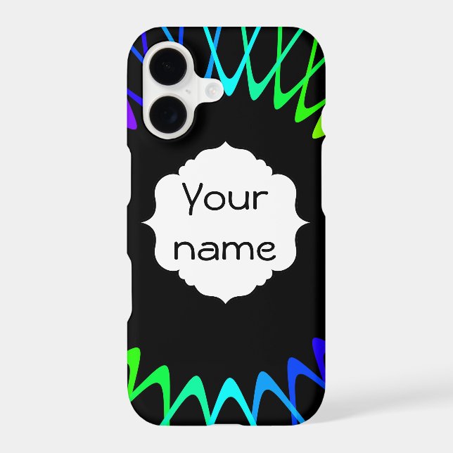 Rainbow sun fractals iphone case (Back)