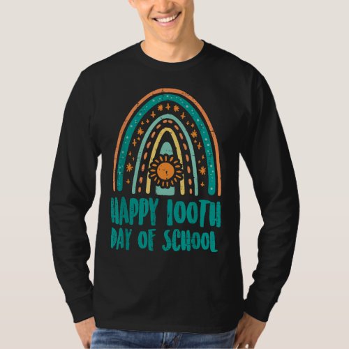 Rainbow Sun Happy 100th Day School 100 Days Smarte T_Shirt