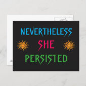 Rainbow Sun Nevertheless She Persisted Postcard (Front/Back)
