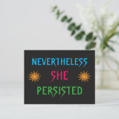 Rainbow Sun Nevertheless She Persisted Postcard (Standing Front)