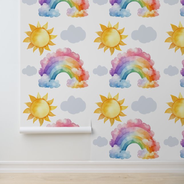 Rainbow Sun SKy Pattern Wallpaper (Application)