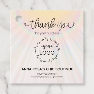 *~* Rainbow Sunbeams Hearts - Thank You Favor Tags