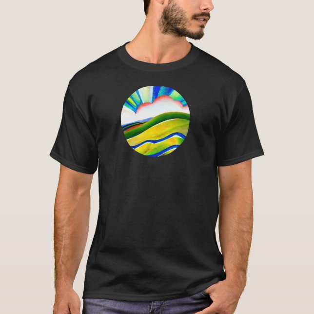 Rainbow Sunburst Landscape T-Shirt (Front)