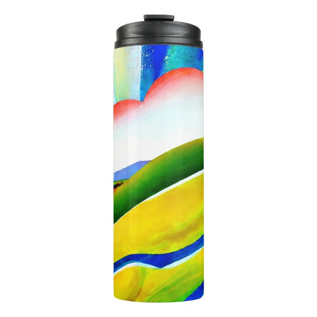 Rainbow Sunburst Landscape Thermal Tumbler (Front)