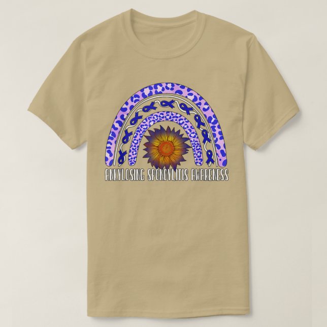 Rainbow Sunflower Ankylosing Spondylitis Awareness T-Shirt (Design Front)