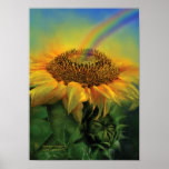 Rainbow Sunflower Art Poster/Print Poster