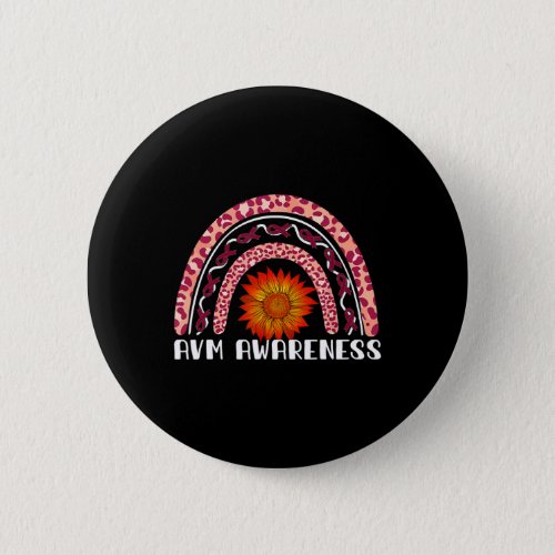 Rainbow Sunflower Avm Awareness  Button