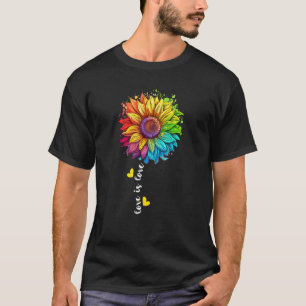 Rainbow Sunflower Love Ally Pride LGBT Equality Fu T-Shirt