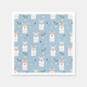 Rainbow Sunglasses Llama Pattern Napkins