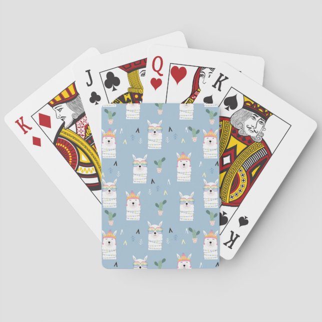 Rainbow Sunglasses Llama Pattern Poker Cards (Back)