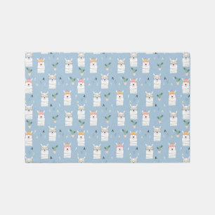 Rainbow Sunglasses Llama Pattern Rug