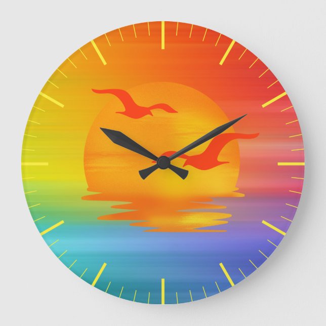 Rainbow Sunrise Wall Clock (Front)