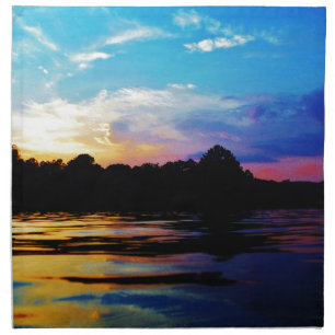 Rainbow sunset on mountain Lake Napkin